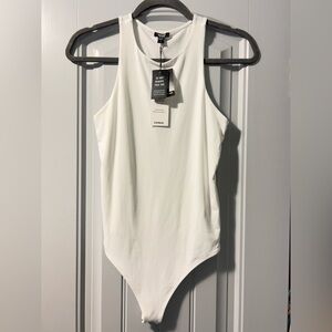 Express Women's White Sleeveless Bodysuit